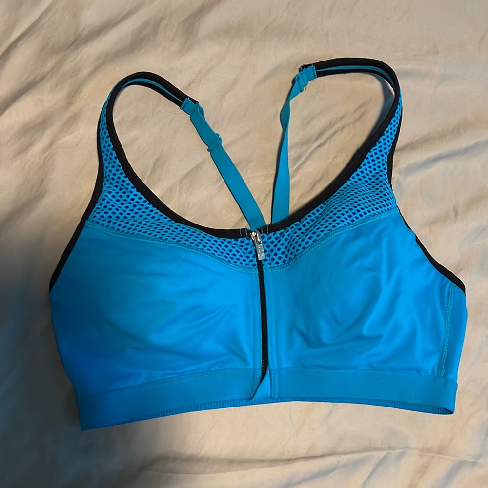 Victoria’s Secret VSX blue and black sports bra 36B